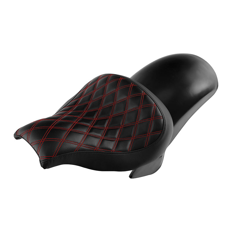 C.C.RIDER Custom Short Oval Rear Fender With Red Diamond Dtitching