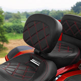 C.C. RIDER Rider Backrest Driver Backrest Pad Lattice Stitching For Harley Touring CVO Street Glide Road Glide Electra Glide Road King, 2009-2023