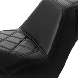 Gel Seat C.C. RIDER Softail Step Up Seat 2 Up Seat Diamond Stitching For Softail Street Bob FXBB Standard FXST Models 2018-2024