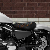 C.C.RIDER Sportster Seat Front Solo Seat Driver Rider Cushion Orange Honeycomb Stitching, 2010-2023 XL models