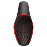 C.C. RIDER Dyna Seat 2 up Seat Motorcycle Seat Red Lattice For Dyna Low Rider Fat Bob FXD/FXDWG, 2006-2017