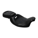 Heated Seat C.C. RIDER Touring Seat Two Piece 2 Up Seat Low Profile Driver Passenger Seat Lattice Sititching For Road Glide Street Glide Road King, 2009-2023