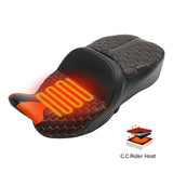 Heated Seat C.C. RIDER Touring Seat Driver Passenger Seat  For Harley CVO Road Glide Electra Glide Street Glide Road King, 2009-2023