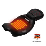 Heated Seat C.C. RIDER Touring Seat Two Piece 2 Up Seat Low Profile Driver Passenger Seat Lattice Sititching For Road Glide Street Glide Road King, 2009-2023