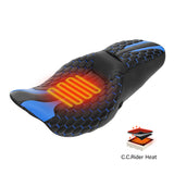 Heated Seat C.C. RIDER Touring Seat 2 up Seat Driver Passenger Seat For Harley Touring Street Glide Road Glide Electra Glide Honeycomb Stitiching, 2008-2023