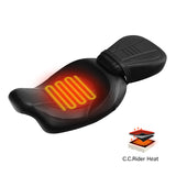 Heated Seat C.C. RIDER Touring Seat Two Piece 2 Up Seat Low Profile Driver Passenger Seat For Road Glide Street Glide Road King, 2009-2023