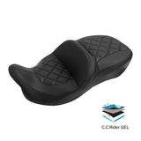 Gel Seat  C.C. RIDER Touring Seat 2 Up Seat Driver Passenger Seat For Harley CVO Road Glide Electra Glide Street Glide Road King, 2009-2023