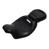 NEW C.C. RIDER Touring Seat Two Piece 2 Up Seat Low Profile Driver Passenger Seat Lattice Sititching For Road Glide Street Glide Road King, 2009-2023