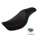 Gel Seat C.C. RIDER Dyna Seat 2 up Seat Motorcycle Seat Black For Dyna Low Rider Fat Bob FXD/FXDWG, 2006-2017