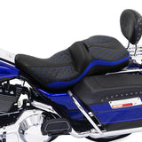 C.C. RIDER Touring Seat 2 Up Seat  Driver Passenger Seat For Harley CVO Road Glide Electra Glide Street Glide Road King Honeycomb, 1997-2007