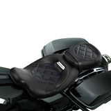 C.C. RIDER Touring Seat Two Piece 2 Up Seat Low Profile Driver Passenger Seat Octane For Road Glide Street Glide Road King, 2009-2023