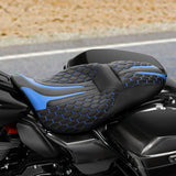 Heated Seat C.C. RIDER Touring Seat 2 up Seat Driver Passenger Seat For Harley Touring Street Glide Road Glide Electra Glide Honeycomb Stitiching, 2008-2023