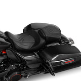 Heated Seat C.C. RIDER Touring Seat Two Piece 2 Up Seat Low Profile Driver Passenger Seat For Road Glide Street Glide Road King, 2009-2023