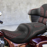 C.C.RIDER Indian Chieftain 2 Up Seat Touring Motorcycle Seat Honeycomb Stitching, 2014-2024