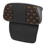 C.C. RIDER Touring Seat Two Piece Low Profile Driver Passenger Seat With Backrest For Road Glide Street Glide Road King, Black Orange, 2009-2023