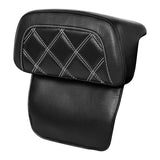 C.C. RIDER Razor Chopped Pack Trunk Backrest Passenger Backrest Pad Lattice Sititching For Harley Touring CVO Road Glide Street Glide Road King, 2014-2023