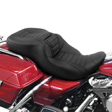 C.C. RIDER Touring Seat 2 Up Seat  Driver Passenger Seat Black For Harley CVO Road Glide Electra Glide Street Glide Road King, 1997-2007