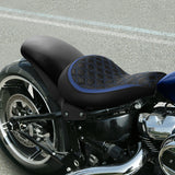 C.C.RIDER Custom Short Oval Rear Fender With Blue Stitching Solo Seat in Black Gelcoat Finish For Harley Softail Breakout FXBR FXBRS, 2018-2023