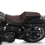 Heated Seat C.C. RIDER  Dyna Step Up Seat 2 up Seat Diamond Stitching For Dyna Low Rider Fat Bob FXD/FXDWG, 2006-2017