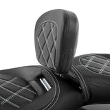 C.C. RIDER Rider Backrest Driver Backrest Pad Lattice Stitching For Harley Touring CVO Street Glide Road Glide Electra Glide Road King, 2009-2023