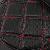 C.C. RIDER Touring Seat Solo Seat Low Profile Driver Seat Orange Lattice Stitching Fit For Harley Touring With Stretched Gas Tank, 2008-2024