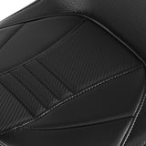 Heated Seat C.C. RIDER Touring Seat Two Piece 2 Up Seat Low Profile Driver Solo Seat Passenger Seat Carbon Fiber Pattern For CVO Street Glide CVO Road Glide, 2023-2024