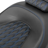 Gel Seat C.C. RIDER Touring Seat Two Piece 2 Up Seat Low Profile Driver Passenger Seat For Road Glide Street Glide Road King Lattice Stitching, 2009-2023