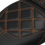 C.C. RIDER Sportster Seat 2 Piece Seat Driver And Passegner Seat Orange Lattice Stitching Fit For Harley Sportster S RH1250S 2021-Up