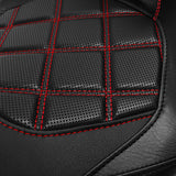 Heated Seat C.C. RIDER Touring Seat Two Piece 2 Up Seat Low Profile Driver Passenger Seat Lattice Sititching For Road Glide Street Glide Road King, 2009-2023