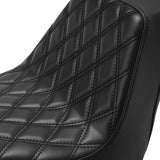 Heated Seat C.C. RIDER Softail Step Up Seat 2 up Seat Lattice Stitching For Softail Standard Street Bob FXBB Standard FXST, 2018-2024