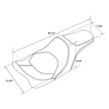 C.C. RIDER Touring Seat 2 Up Seat Driver Passenger Seat Extended Reach Tall Boy Seat Orange Honeycomb Stitching, 2009-2024