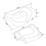 Heated Seat C.C. RIDER Touring Seat Two Piece 2 Up Seat Low Profile Driver Passenger Seat Lattice Sititching For Road Glide Street Glide Road King, 2009-2023