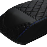 C.C. RIDER Saddlebag Lid Covers Lattice Stitching For Harley Touring Street Road Glide 2014-2023