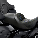 C.C. RIDER Touring Seat 2 Up Seat Driver Passenger Seat With Backrest For Harley CVO Road Glide Electra Glide Street Glide Road King, 2009-2023