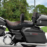 C.C. RIDER Touring Seat 2 up Seat Driver Passenger Seat With Backrest For Harley Touring Street Glide Road Glide Electra Glide, Coffee, 2008-2023