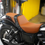 C.C. RIDER Dyna Step Up Seat 2 up Seat For Dyna Low Rider Fat Bob FXD/FXDWG Studs Design, 2006-2017