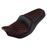 C.C. RIDER Indian Seat One Piece 2 Up Seat Red Lattice Stitching For Indian Chieftain Models, 2014-2024