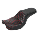 C.C. RIDER Dyna Step Up Seat 2 up Seat Red Stitching For Dyna Low Rider Fat Bob FXD/FXDWG, 2006-2017