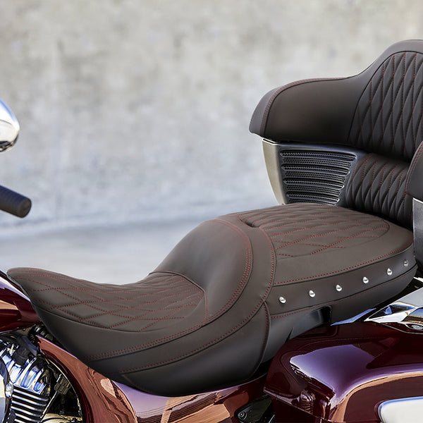 C.C.RIDER Indian Chieftain 2 Up Seat Stud Design Lattice Stitching Tou ...