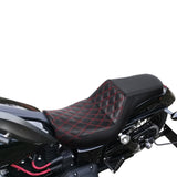 C.C. RIDER Dyna Step Up Seat 2 up Seat Lattice Stitching For Dyna Low Rider Fat Bob FXD/FXDWG, 2006-2017