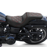 C.C. RIDER Dyna Step Up Seat 2 up Seat Diamond Stitching For Dyna Low Rider Fat Bob FXD/FXDWG, 2006-2017