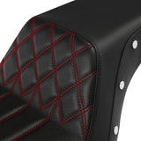 C.C. RIDER Dyna Step Up Seat 2 up Seat For Fat Bob FXD/FXDWG Lattice Stitching Studs Design, 2006-2017