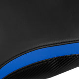 C.C. RIDER Carbon Fiber Pattern Front And Rear Seat With  Blue Trimming For SUZUKI GSXR1000, 2009-2016