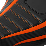 C.C. RIDER GSX-R1000 Front And Rear Seat Fit For SUZUKI GSXR1000 Black Orange Carbonfiber, 2007, 2008