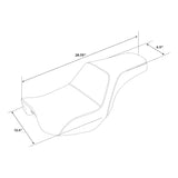 C.C. RIDER Dyna Step Up Seat 2 up Seat For Fat Bob FXD/FXDWG Lattice Stitching Studs Design, 2006-2017